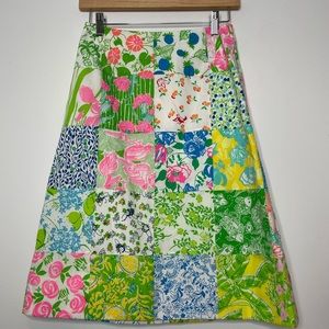 Lilly Pulitzer Vintage Patchwork Skirt size 25 waist